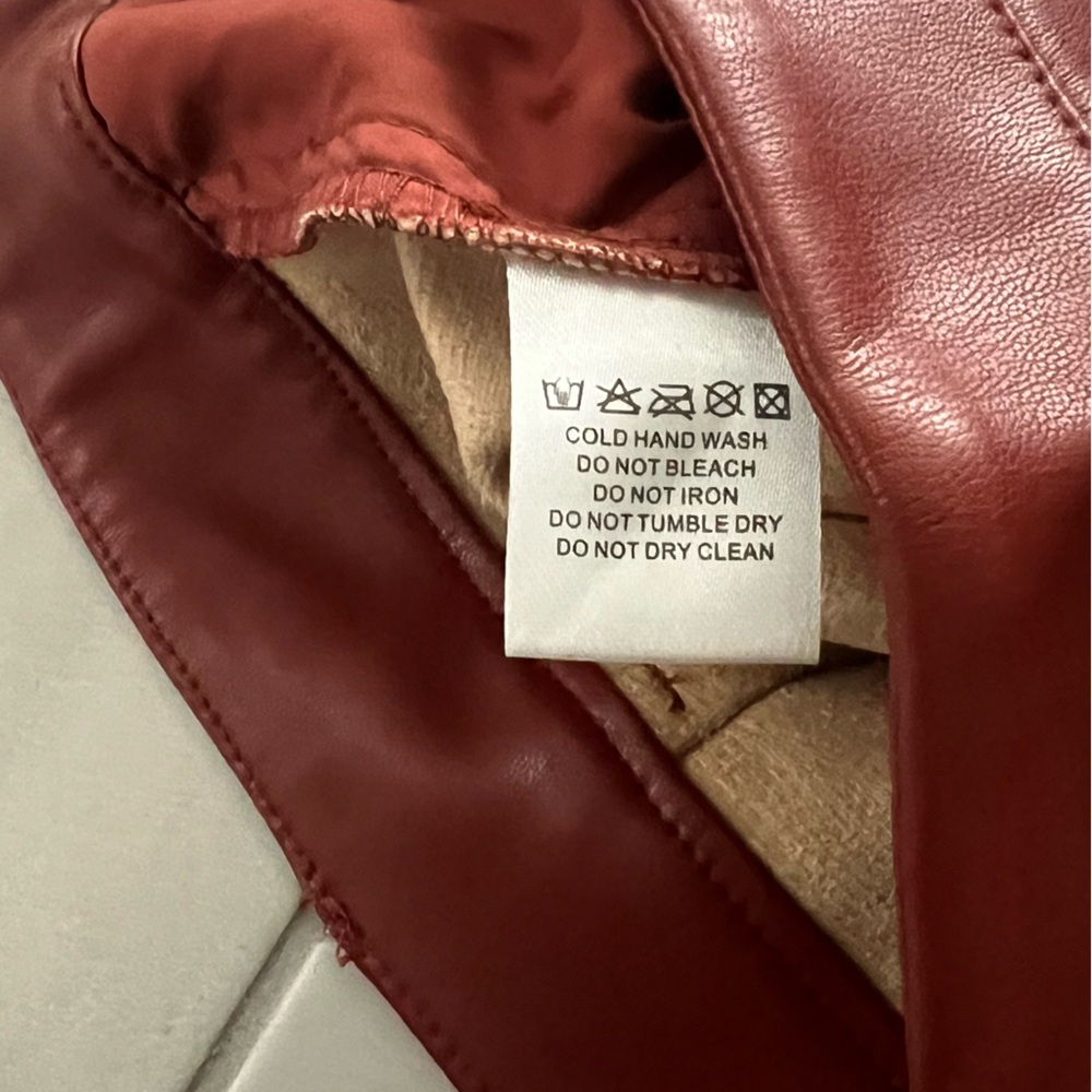 NWT Meshki dark cherry chocolate buttery soft faux leather pants - Picture 11 of 12